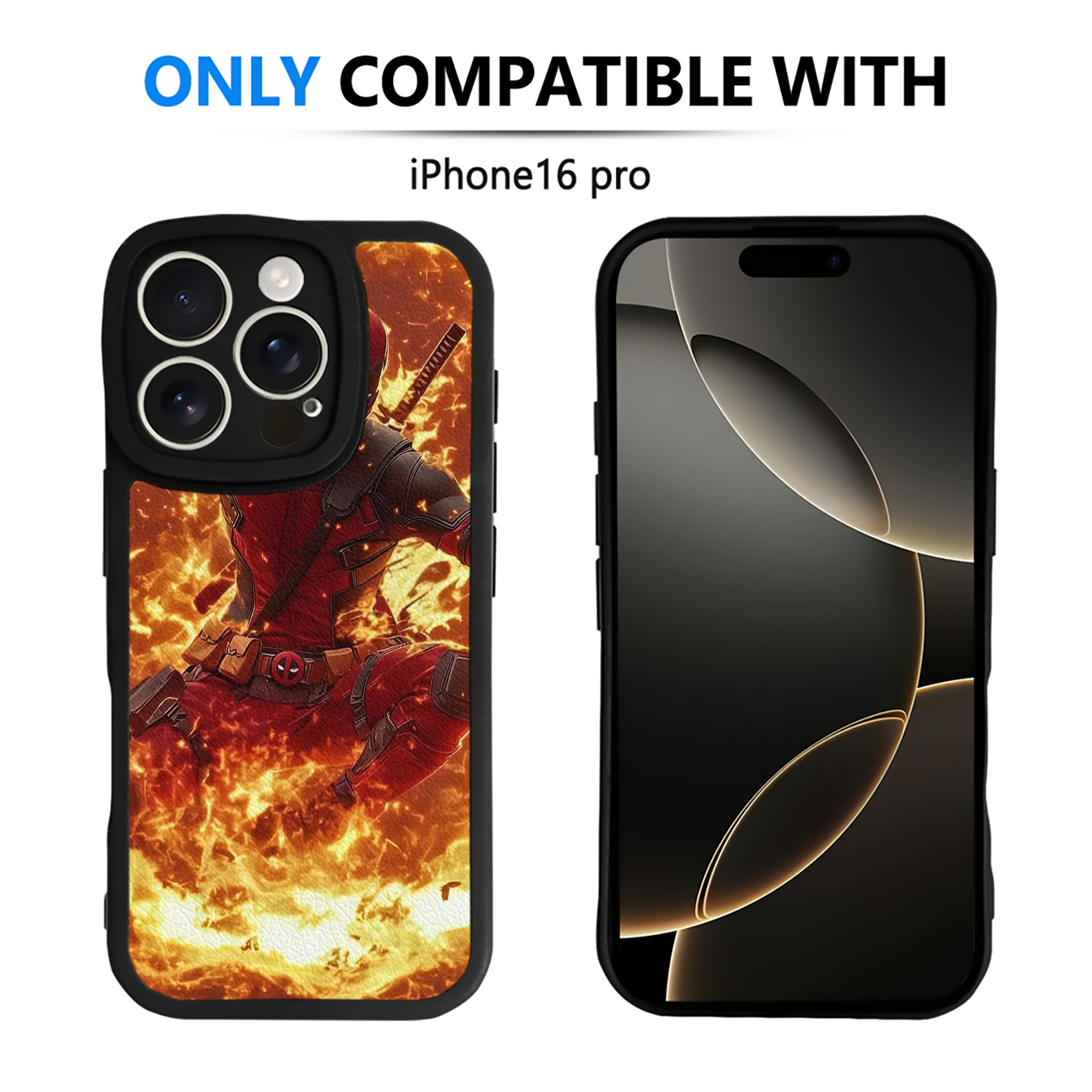 （画像用） Deadpool デッドプール 【iPhone 16シリーズ対応】シリコンスマホケース（レザー調） 材質：シリコン